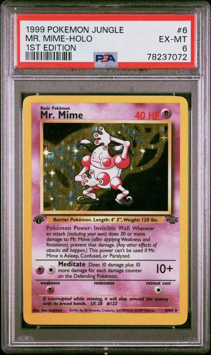1999 #6 Mr. Mime-Holo 1st Edition PSA 6 Jungle
