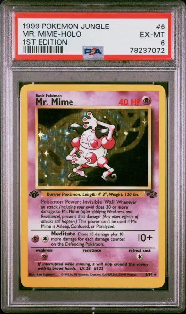 1999 #6 Mr. Mime-Holo 1st Edition PSA 6 Jungle